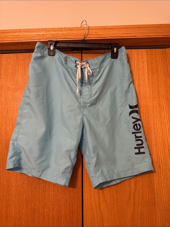 Hurley Other - Hurley Men's Light Blue Swim Board Shorts with Side Logo